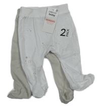 Nové - 2x - Béžové + bílé polodupky s hvězdičkami So Cute