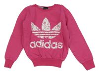 Ružová mikina s logem Adidas