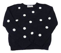 Čierny bodkovaný sveter H&M