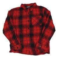 Červeno-černá kostkovaná flanelová košile Primark