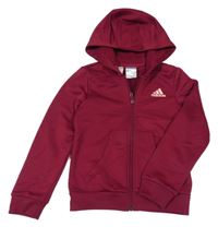 Vínová prepínaci športová mikina s logom a kapucňou Adidas