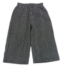 Čierno-biele kockované culottes nohavice F&F