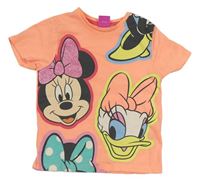 Neonově korálové melírované tričko s Minnie a Disney Disney