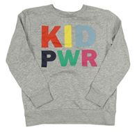 Sivá melírovaná mikina s nápismi H&M