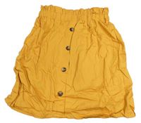 Horčicová paper bag sukňa s gombíkmi SHEIN