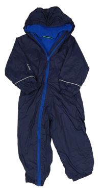 Tmavomodrá šušťáková funkčná lehce zateplená kombinéza s kapucňou zn. MOUNTAIN WAREHOUSE