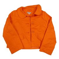 Červená vzorovaná jarná crop bunda s golierikom Vertbaudet