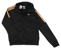 Černo-neonově oranžová propínací sportovní mikina Adidas