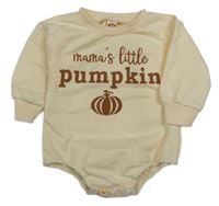 Vanilkové teplákové body s nápismi a tekvicou