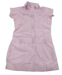 Lila plátenné šaty s golierikom Miss E-vie