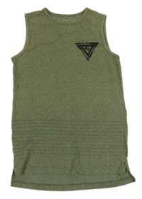 Khaki melírované tielko so znakom s číslom a nápismi PRIMARK