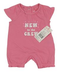 Nové - ružový kraťasový overal s nápismi F&F