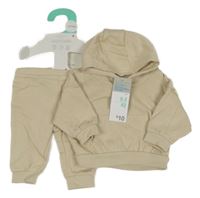 Nové - 2Set - Béžová mikina s kapsou a kapucí + tepláky PRIMARK