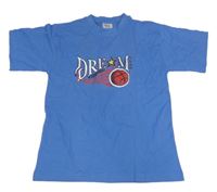 Modré tričko s nápismi a loptou Let's Go