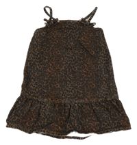 Hnedo-čierne vzorované rifľové šaty M&S