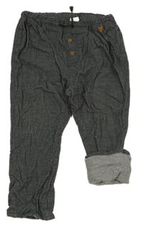 Tmavošedé manšestrové podšité kalhoty H&M