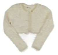 Smetanové chlupaté propínací svetrové bolérko H&M