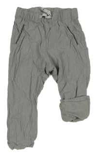 Sivé pruhované chino podšité nohavice H&M