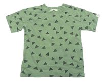 Zelené tričko s trojuhelníčky H&M