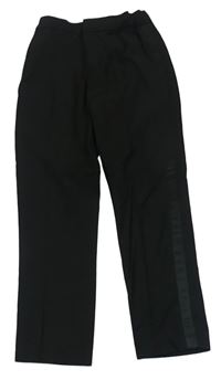 Černé slavnostní kalhoty s pruhem H&M