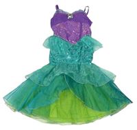 Kostým - Fialovo-modrozeleno-zelené šaty s broží - Ariel Disney