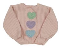 Ružový sveter so srdiečkami Primark