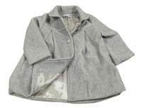 Sivý melírovaný vlnený podšitý kabát