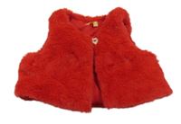 Červená kožušinová podšitá vesta Orchestra