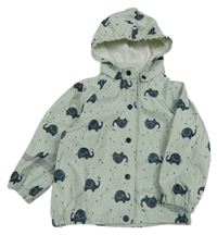 Mátová nepromokavá bunda se slony a kapucí H&M