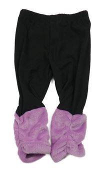 Čierno-levandulové legíny s chlupatinou