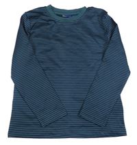 Tmavozeleno-tmavomodré pruhované športové tričko Lupilu