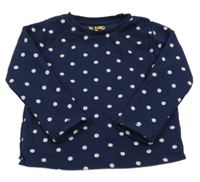 Tmavomodrá bodkovaná á mikina F&F