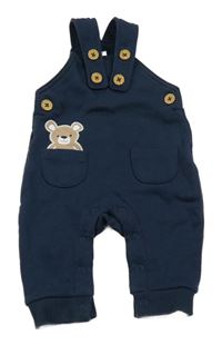 Tmavomodré laclové tepláky s medvědem Dopodopo