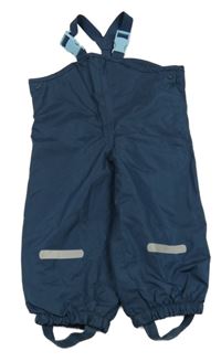 Tmavomodré šusťákové zateplené laclové kalhoty Impidimpi