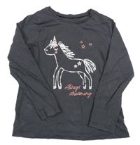 Tmavosivé tričko s jednorožcom George