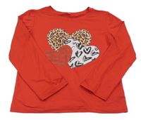 Červené tričko so srdiečkami