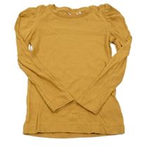 Okrové žebrované triko Name it