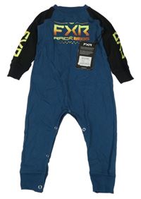 Nové - Petrolejovo-černý overal s potiskem