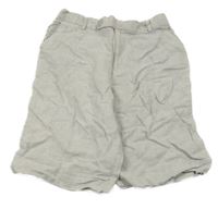 Sivé ľanové kraťasy