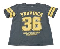 Tmavosivé tričko s číslom a nápisom H&M