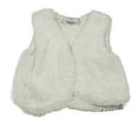 Biela kožušinová podšitá crop vesta Topomini