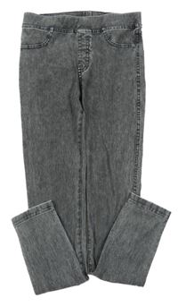 Tmavošedé tregíny riflového vzhledu H&M