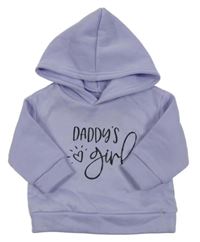 Lila mikina s nápisom a kapucňou