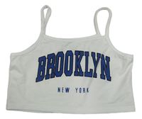 Biely crop top s nápisom