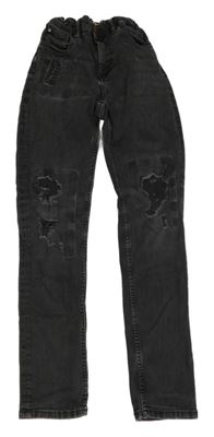 Antracitové skinny fit rifle s prošoupáním H&M