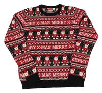 Čierno-červený vzorovaný sveter so Santy Pepperts