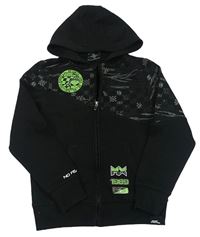 Čierna vzorovaná prepínaci mikina s kapucňou No Fear