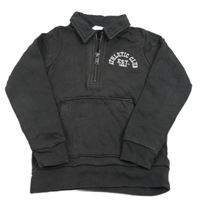 Tmavosivá mikina s nápisom a golierikom M&S