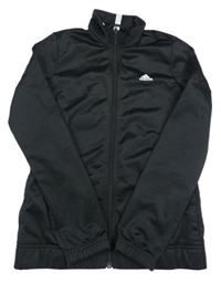 Černá sportovní funkční propínací mikina s logem Adidas