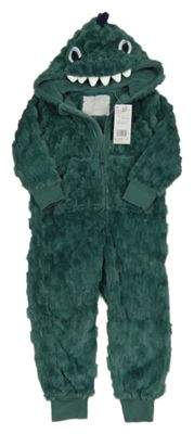 Nové - zelená chlpatá kombinéza s kapucí - dino F&F